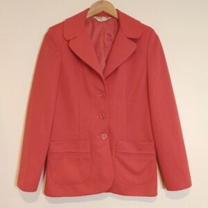 Vintage Kolortron Koret Of California Coral Polyester Blazer Jacket